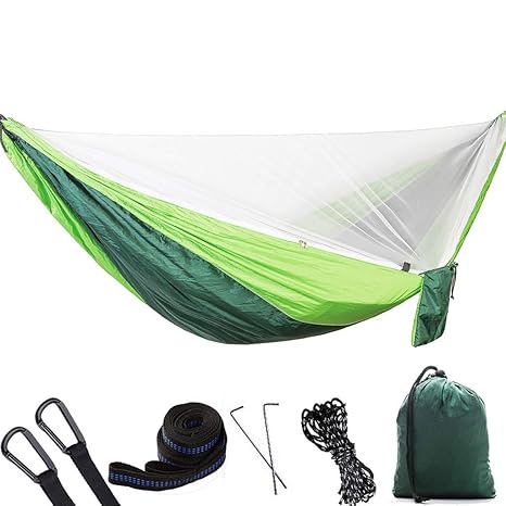 TAOtTAO Neue Doppel Outdoor Person Reise Camping Hängen Hängematte Bett Moskitonetz Set Automatische Schnellöffnungs-Hängemat