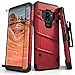 ZIZO Bolt Series for Samsung Galaxy S9 Plus Case Military Grade Drop Tested with Tempered Glass Screen Protector Holster RED Black