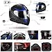 TRIANGLE Full Face Dual Visor Matte Black Street Bike Motorcycle Helmet (Medium, Matte Blue)