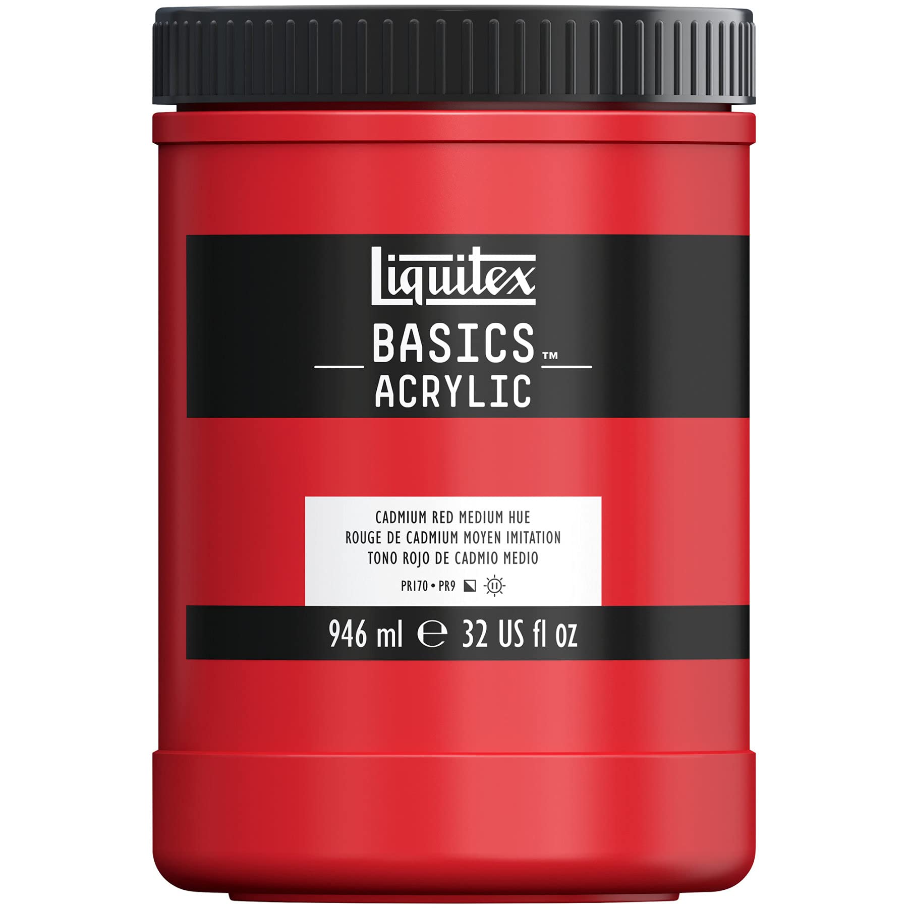 Liquitex Basics Acrylic Colour 118 ml, Acrylic, Kadmiumrot mittel, Acrylfarbe - 946ml Topf โ image 1