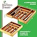 Expandable Bamboo Silverware Organizer 6-8 Slots Adjustable Amazing Drawer Inserts with Deep Dividers. EASY TO INSTALL, Storage of Flatware , Cutlery, Wooden or Stainless Utensil - Kitchen Knives