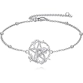 LWQQWL Pentagram Bracelet for Women 925 Sterling Silver Pentacle Daisy Bracelet Jewelry Gifts