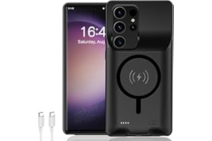 KCKEBLM Battery Case for Galaxy S22 Ultra/S23 Ultra, [12000mAh] Slim Portable Protective Fast Charging Case Backup Power Bank Battery Case Compatible with Galaxy S22 Ultra/S23 Ultra-6.8 inch-Black