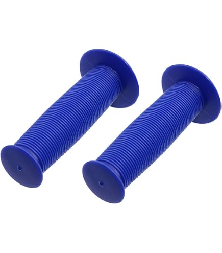 ODI Mushroom BMX Grips - Retro Flanged Blue, 120mm Long, Slip-On Style (Pair)