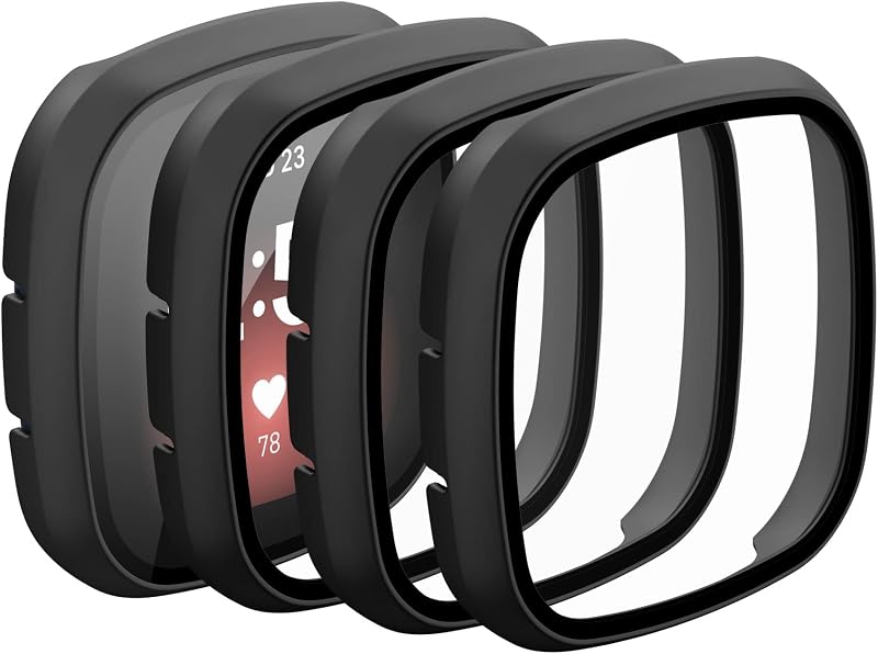 AMCC Case Fitbit Sense Versa 3 Screen Protector Hard PC Plated Full Coverage