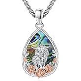 DRINSPER Highland Cow Necklace for Women Cows Pendant 925 Sterling Silver Cute Animal Scottish Jewelry Gifts for Mom Birthday Mother's Day Daughter Graduation Valentine's Day