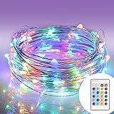 String Lights Moniko with Remote Copper Wire Lights Indoor or Outdoor Christmas Lights for Bedroom Garden Patio Wedding Christmas Tree Party Waterproof 100 LEDs 33 ft with Power Adapter Colorful