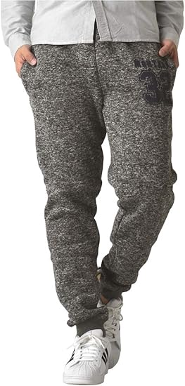 Amazon リミテッドセレクト Limited Select ニットフリース ジョガーパンツ メンズ スウェットパンツ スエット R3e 0814 Ll K 杢チャコール32プリント ロングパンツ 通販