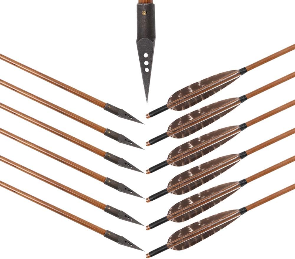 TOPARCHERY 6pcs 31 Inch Bamboo Arrows 