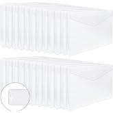 EOOUT 24pcs Plastic Envelope Folders Clear Envelopes, Expandable Folders for Documents and Waterproof Folders with Snap Closure, A4 Size Letter Size, for School and Office Supplies