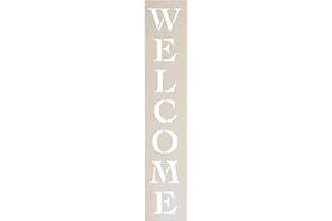 STUDIOR12 STUDIO R12 Welcome Vertical Stencil by StudioR12 Stencil for Painting Wood Signs | Front Door - Entry - Porch | DIY Rustic Decor | Use on a Wall, Fabric and Boards Farmhouse Vertical Word STCL222_4 (30"x6")
