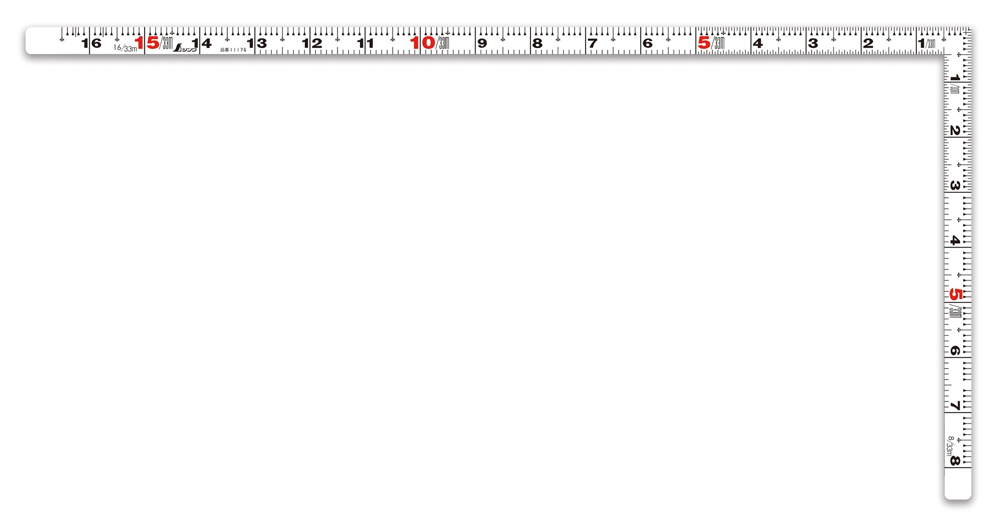 シンワ測定(Shinwa Sokutei) 曲尺平ぴた ホワイト1尺6寸 表裏同目 11176商品画像