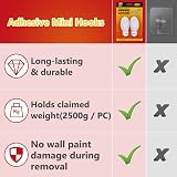 Ainiv 2-Pack Large Hooks with Adhesive Strips Damage-Free 2.5KG view 6