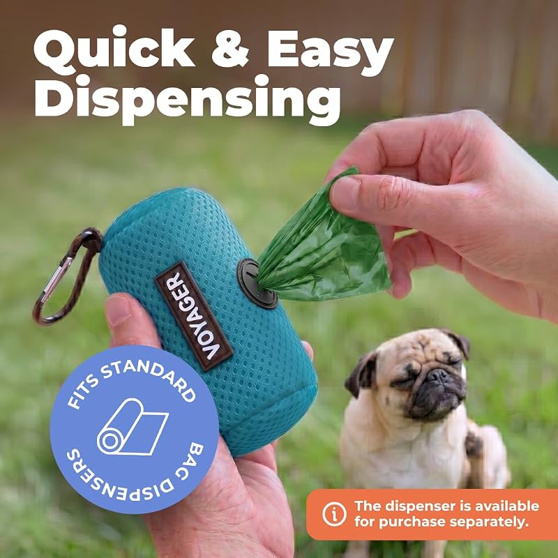 Sacos para cocó de cão, 50% de conteúdo reciclado pós-consumo, sacos de lixo para cães em rolos, cabe para todos os suportes de sacos para fezes
