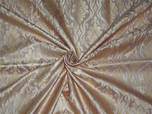 BROCADE FABRIC NUDE PINK,LAVENDER X GOLDEN CREAM COLOR 44