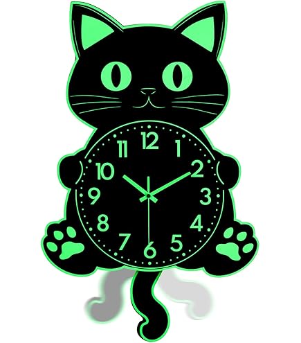 Felix The Cat Motion Clock - Black | Amazon.com.br