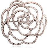 EMEGCY Flower Brooch for Women Rhinestone Flower Brooch Pins Floral Brooches Jewelry Gift for Mom Wife
