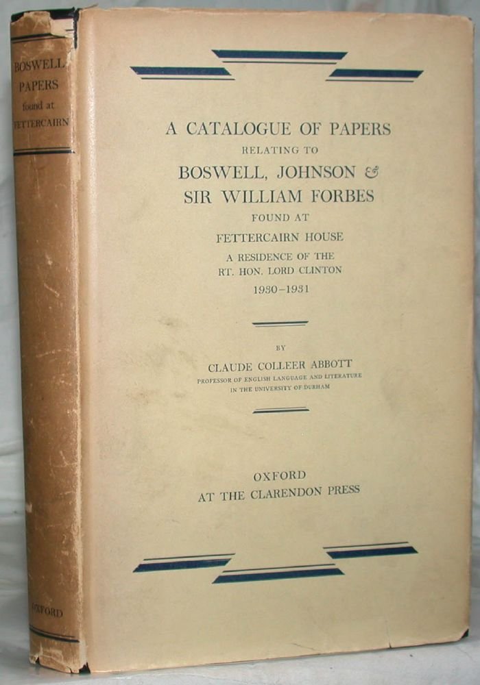 Catalogue Papers to Johnson Relating of Sir Boswell, ... \u0026 A ... to \u0026 A Johnson of Relating Sir Catalogue Boswell, Papers