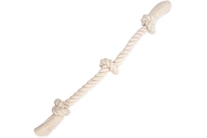 MAMMOTH PET PRODUCTS Flossy Chews 100-Percent Cotton White 3-Knot Rope Tug, Large, 25-Inch