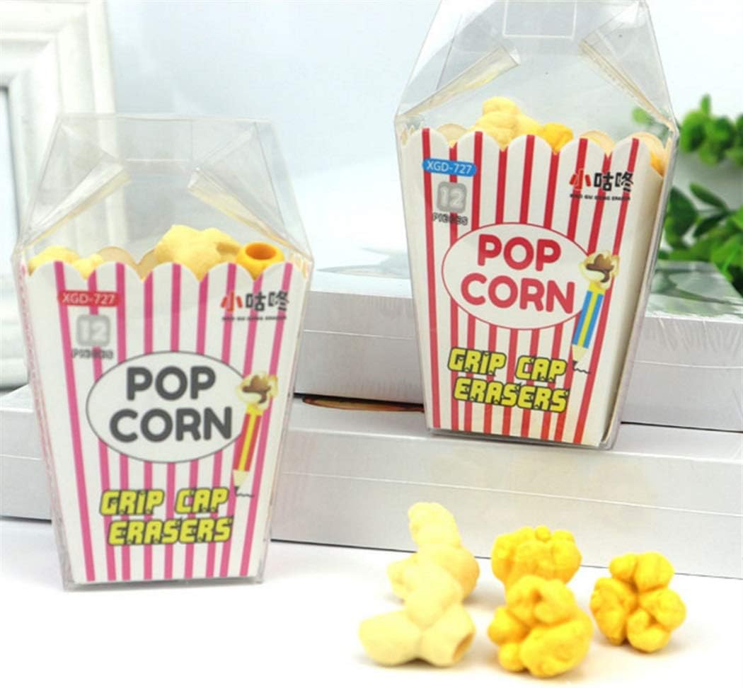 Best for Student 1 Set Creative Cartoon Pupils Popcorn Shaped Erasers
