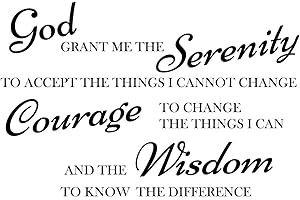 Newclew God Grant me The Serenity to Accept Things I can not Change, The Courage to Change Things i can (22Wx14H, Black)