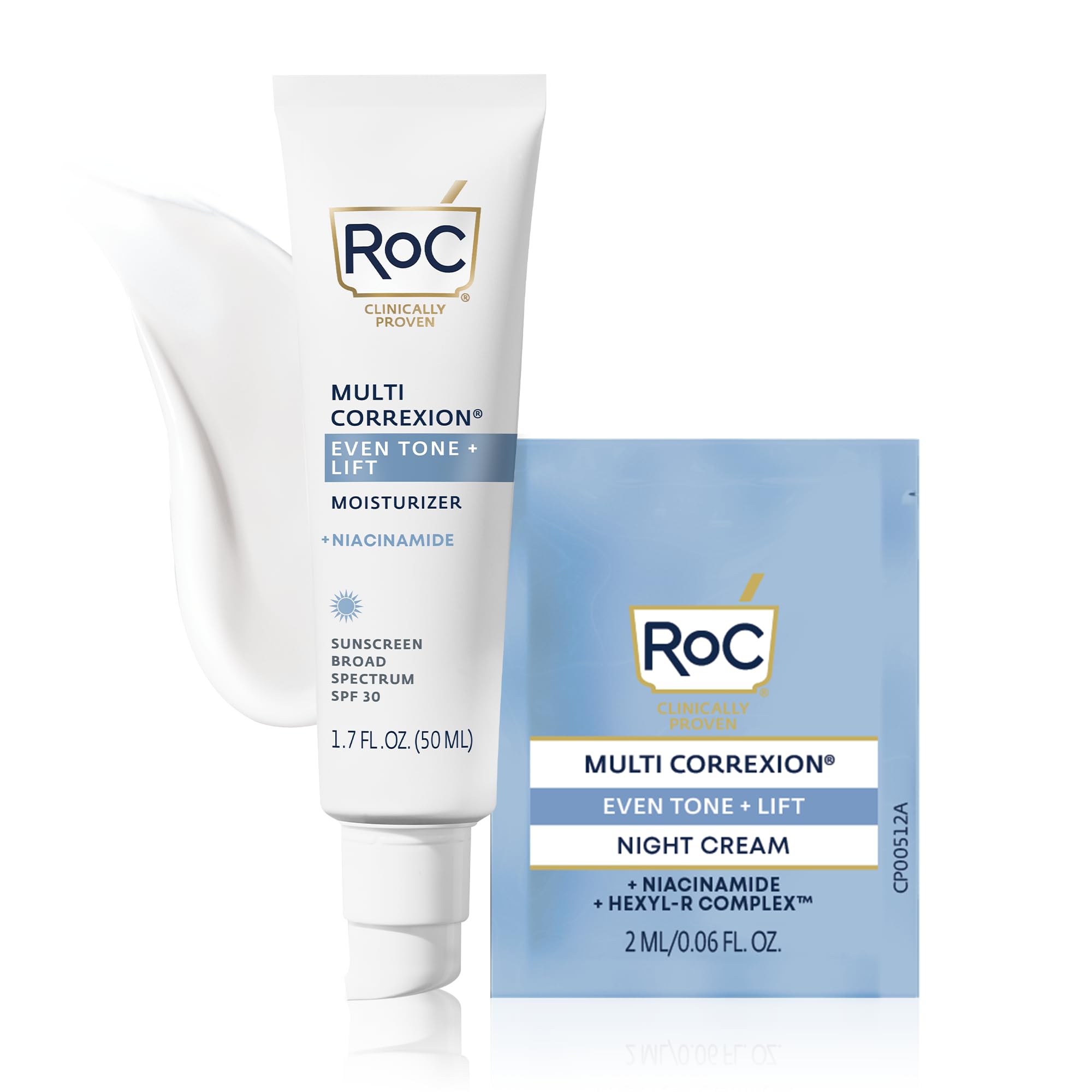 Photo 1 of RoC Multi Correxion 5 in 1 Anti-Aging Daily Face Moisturizer with Broad Spectrum SPF 30 & Shea Butter, Skin Care Routine, (1.7 oz) with Night Cream Packette (Packaging May Vary)