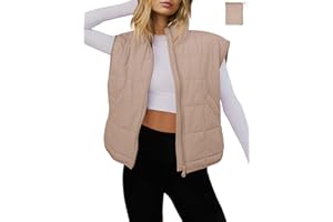 LAMISSCHE Womens Puffer Vest Winter Lightweight Quilted Jackets Sleeveless Zip Up Fall Outfits Puffy Running Coat