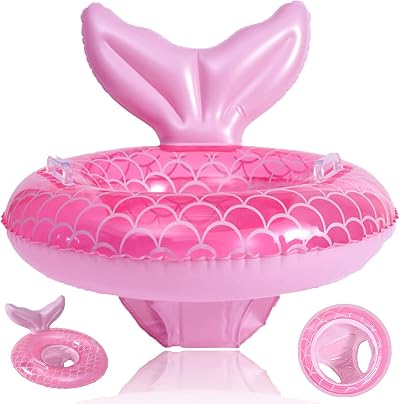 Pipihome Baby Swimming Float with Seat and Handles 0-36 Months Mermaid Design