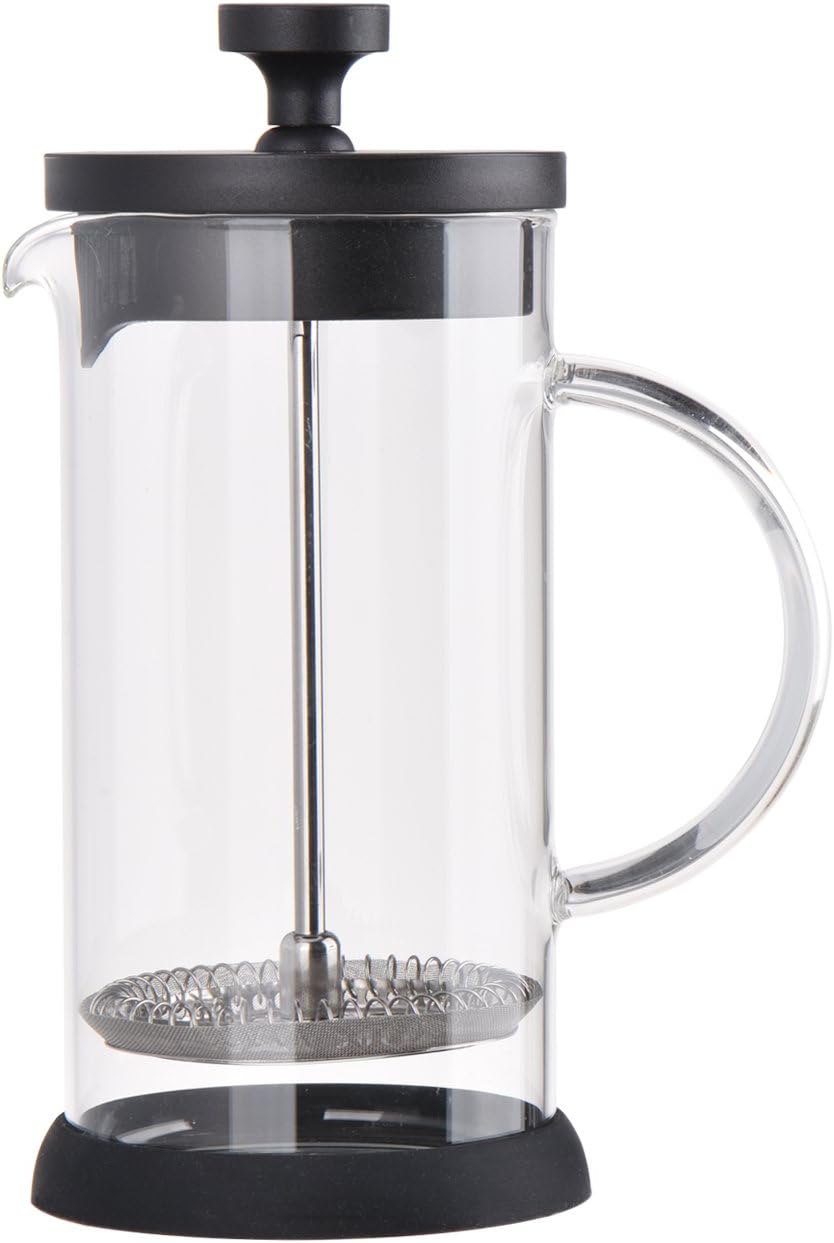 French Press Stainless Steel Cafetiere Coffee Maker Tea Pot Heat Resistant Glass Gift Mug Camping Mini 12oz/350ml
