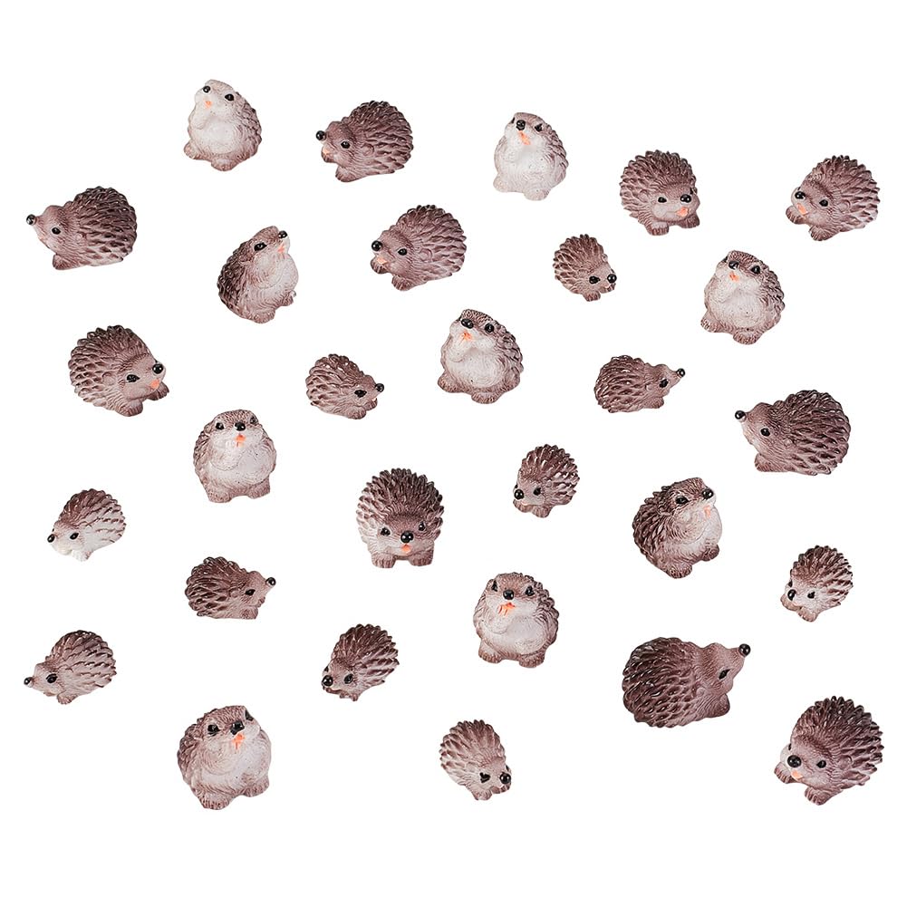 AHANDMAKER 30 pcs Miniature Figurines Outdoor Garden Animals Figurine Mini Hedgehog Figurines Garden Accessories Tiny Hedgehog Figurine for House Terrarium Plant Bonsai Craft Decor