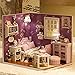 Wind New Dollhouse Miniature DIY Dream House Kit with Cover and LED Wood Toy Model Handcraft Birthday Gift