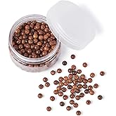 Pandahall 400pcs/box 6mm Natural Round Wood Beads Gorgeous Rosewood Waxed Wooden Beads Loose Spacer with Hole for Mala Buddha Rosary Jewelry Bracelet Necklace Making Supplies Hole: 1.4mm
