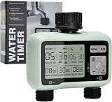 Johgee 2 Zone Sprinkler Timer, Programmable Watering System with Rain Delay