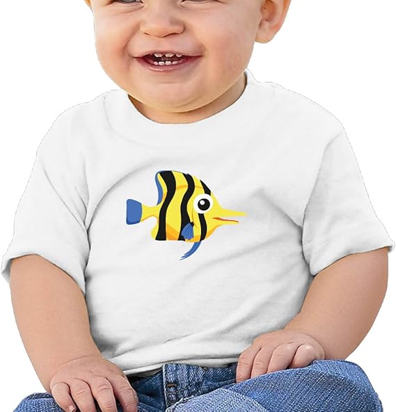 Amazon Co Jp カラフル 魚 海の動物子供服 ベビーtシャツ 半袖 男の子 女の子 クルーネック カジュアル ファッション