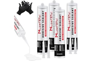 MuzeFansi RV Roof Sealant 4 Pack, Self Leveling Lap Sealant RV Silicone Sealant White,Waterproof Flexible RV Sealant and Caulking Exterior Roofing Repair Kit for Campers Trailers Motorhomes