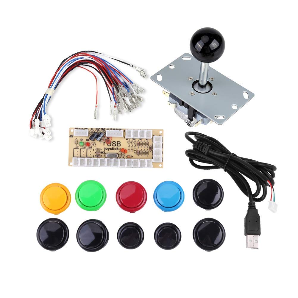 Zero Delay Game DIY Parts Kits 10 Buttons + PC Games Black Joystick + USB Encoder for MAME PC