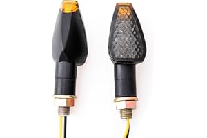 evomosa Mini Stalk Arrow Light Motorcycle Turn Signals Lights 10mm Universal Motorbike LED Indicator Blinker Amber Lamp(2 pcs)