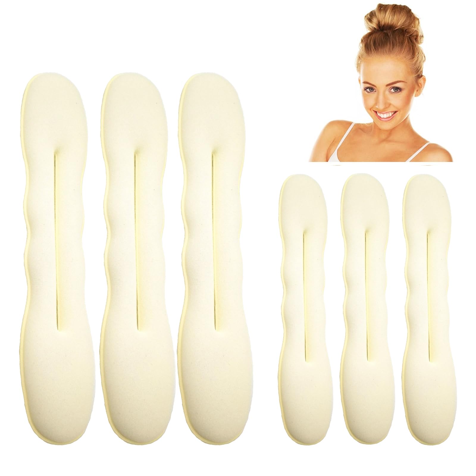 SSKHE 6PCS Magic Hair Bun Maker - Foam Twister Tool, Bun Shapers Accessories for Girls Women (3 Large, 3 Small)