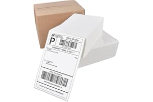 L LIKED 1000 Fanfold 4" x 6" Direct Thermal Shipping Labels, with Perforated Line for Thermal Printers - Compatible with Zebr