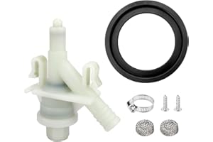 OPHJERG 385311641 RV Toilet Water Valve 385311658 RV Toilet Seal fit Dometic 300 301 310 320 Dometic and Sealand Toilets, RV Toilet Replacement Parts for Dometic Toilet Includes Valve, Seal and Hardware kit