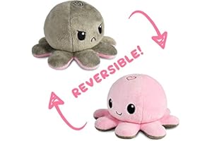 TeeTurtle - The Original Reversible Octopus Plushie - Love + Hate - Cute Sensory Fidget Stuffed Animals That Show Your Mood - Perfect for Valentine's Day! 4 inch