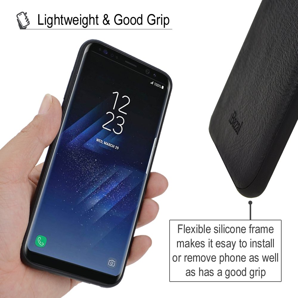 Galaxy S8 Case, iBazal [Business Series] PU Leather Case, Bumper Case Back Cover for Samsung Galaxy S8 (2017) - Black