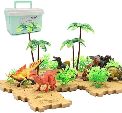 Amazon 恐竜おもちゃ 恐竜フィギュア 男の子おもちゃ 収納ボックス 恐竜遊び リアルな恐竜おもちゃ 樹木 ブロック地形 創造できる恐竜公園 男の子 おもちゃ 知育玩具 誕生日ギフト クリスマスプレゼント 6歳以上 ロボット ソフビ人形 おもちゃ