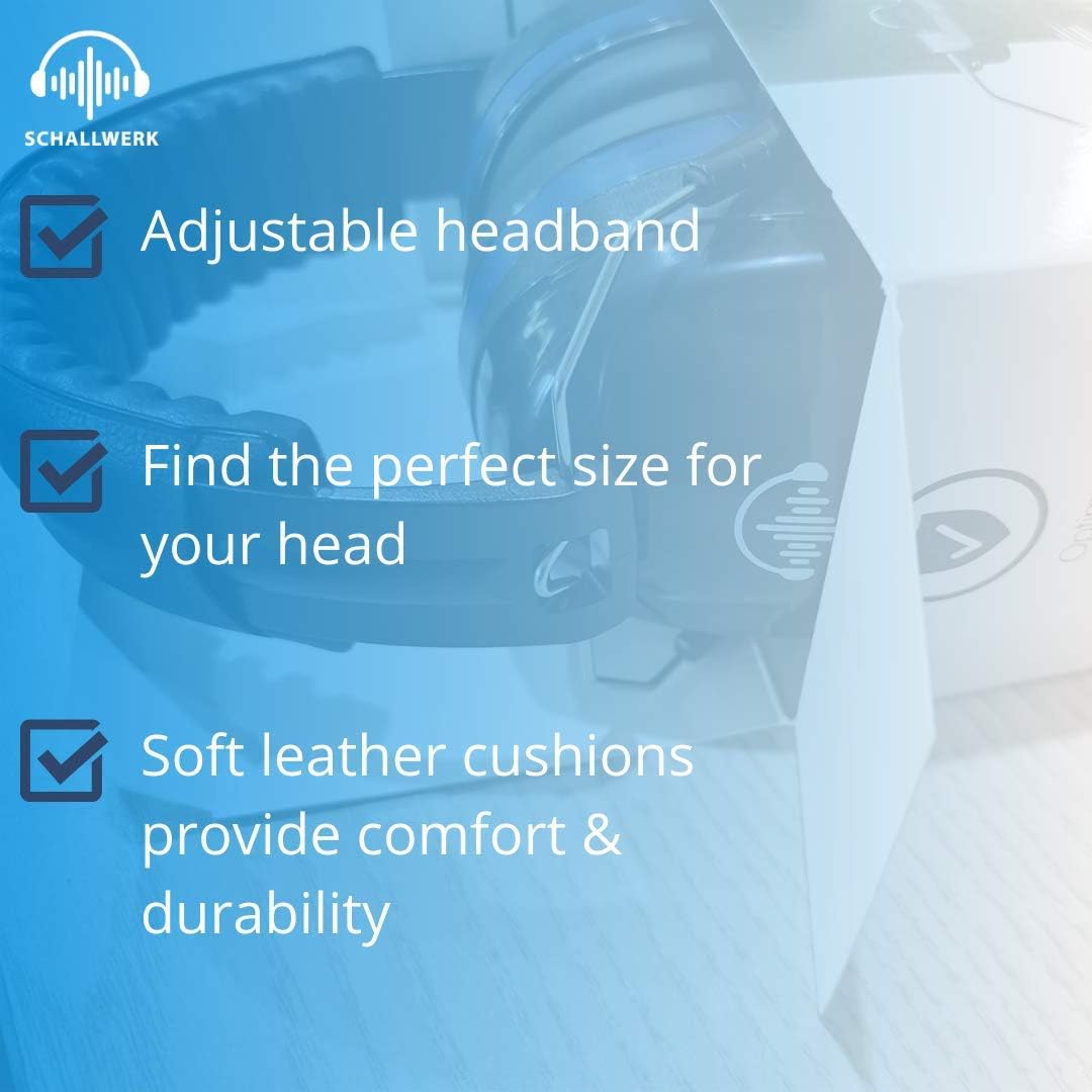 Schallwerk ® Work+ Ear Defenders, Size Adjustable Hearing Protection Earmuffs, Noise Protection Headphones - Image 5