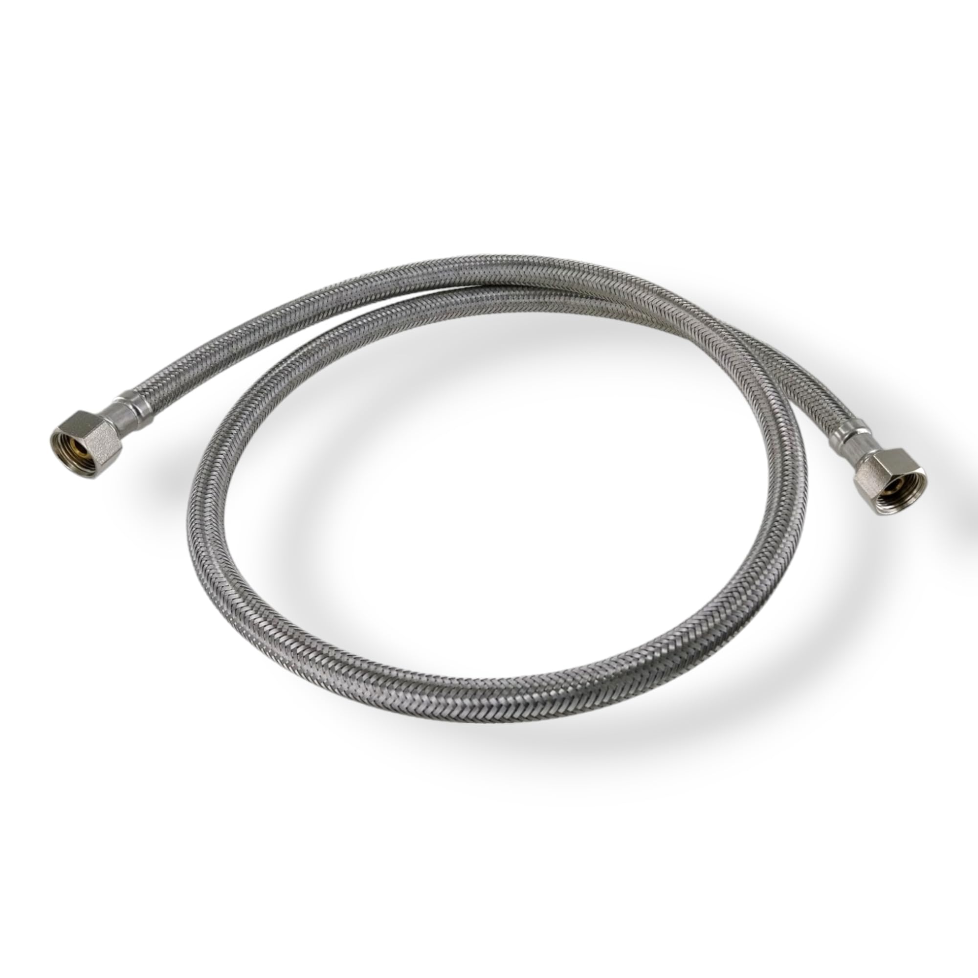 DL-pro 1 m Reinforced Flexible Hose 3/8 x 3/8 Inch Female Thread / Female Thread with Cone Seal According to KTW-A W270 Shower Hose with Stainless Steel Mesh for Tap Fitting