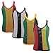 Crystal Mens 100% Cotton Stripe Mesh Fishnet Fitted String Muscle Vest