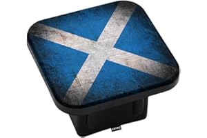 Swono Scotland Flag Rear Hitch Cover Grunge Scotland Flag Blue Car Hitch Receiver Covers, Anti-Loss Rubber Hitch Cover Plug Caps Fits 2 Inch Auto Car Receivers