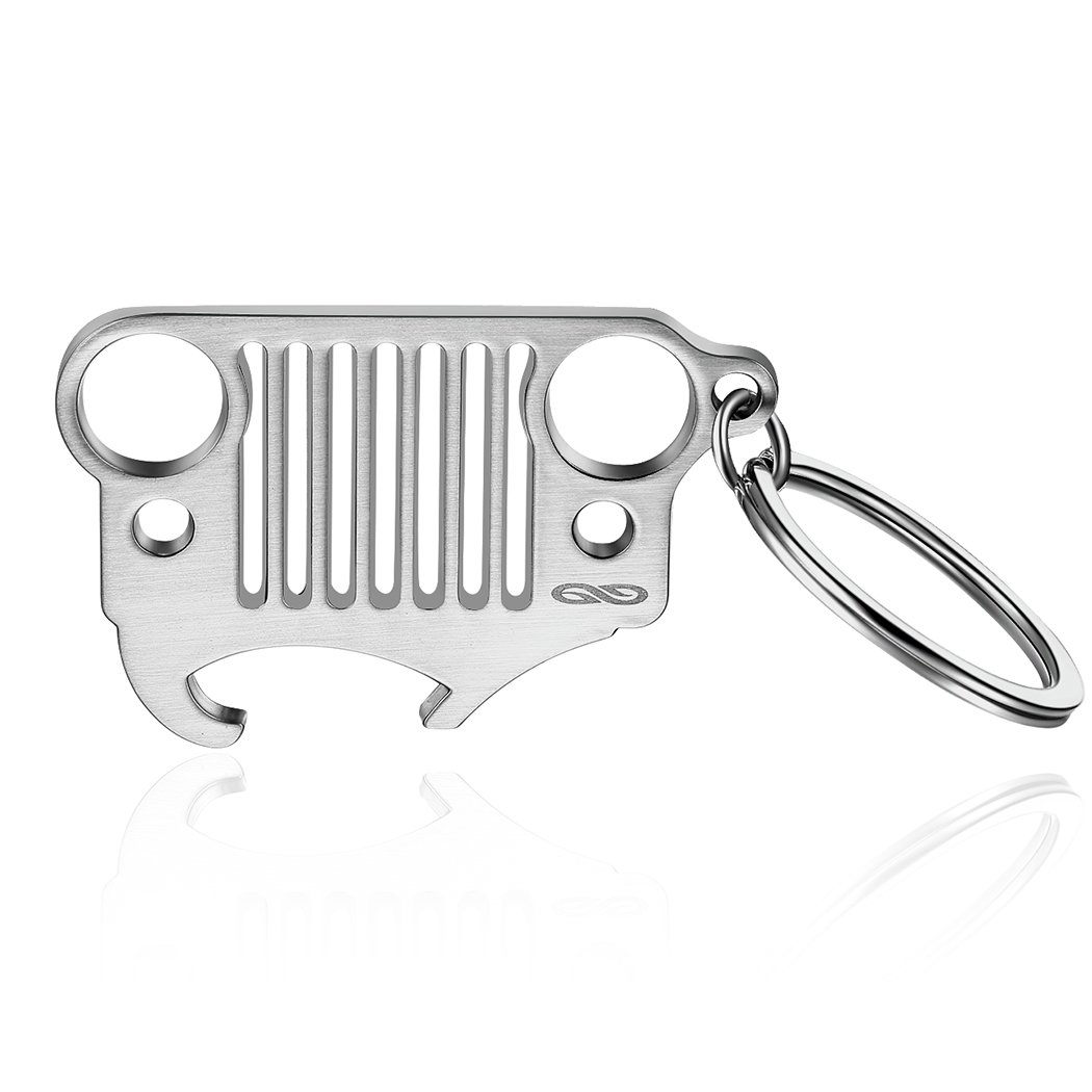 Buy Jeep Grill Key Chain with Bottle Opener Heavy Duty LaserCut Stainless Steel Bend or Break