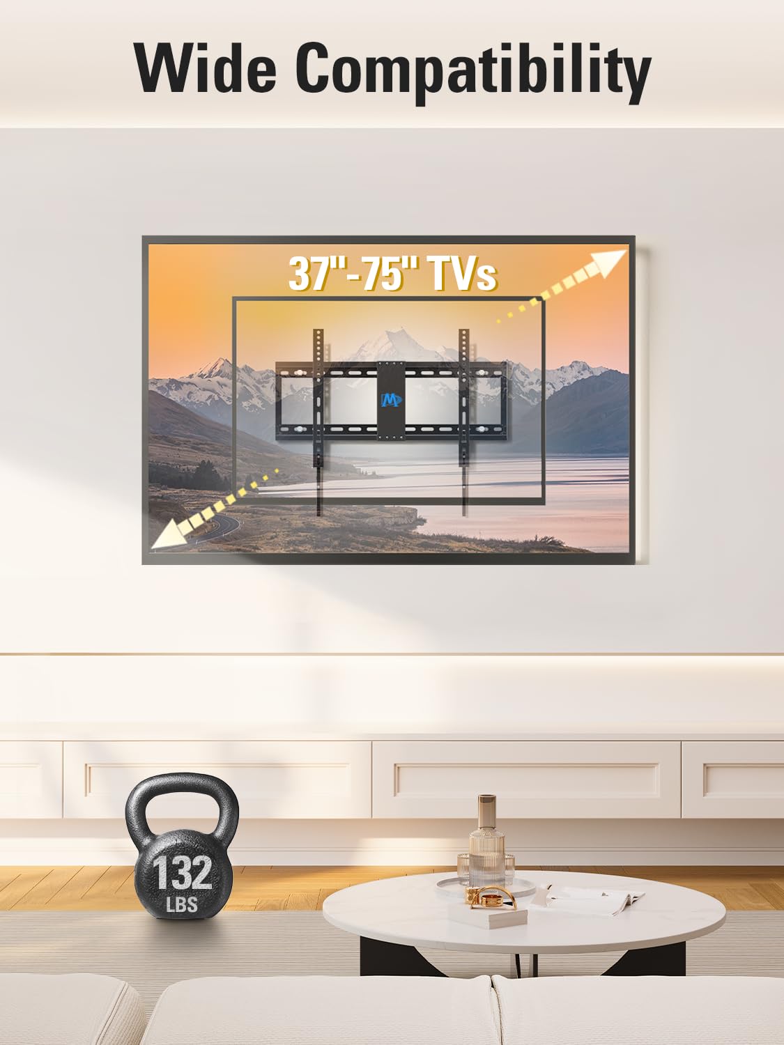 Mounting Dream TV Wall Mount for Most 37-75 Inch TVs, Universal Tilt TV Mount Fit 16