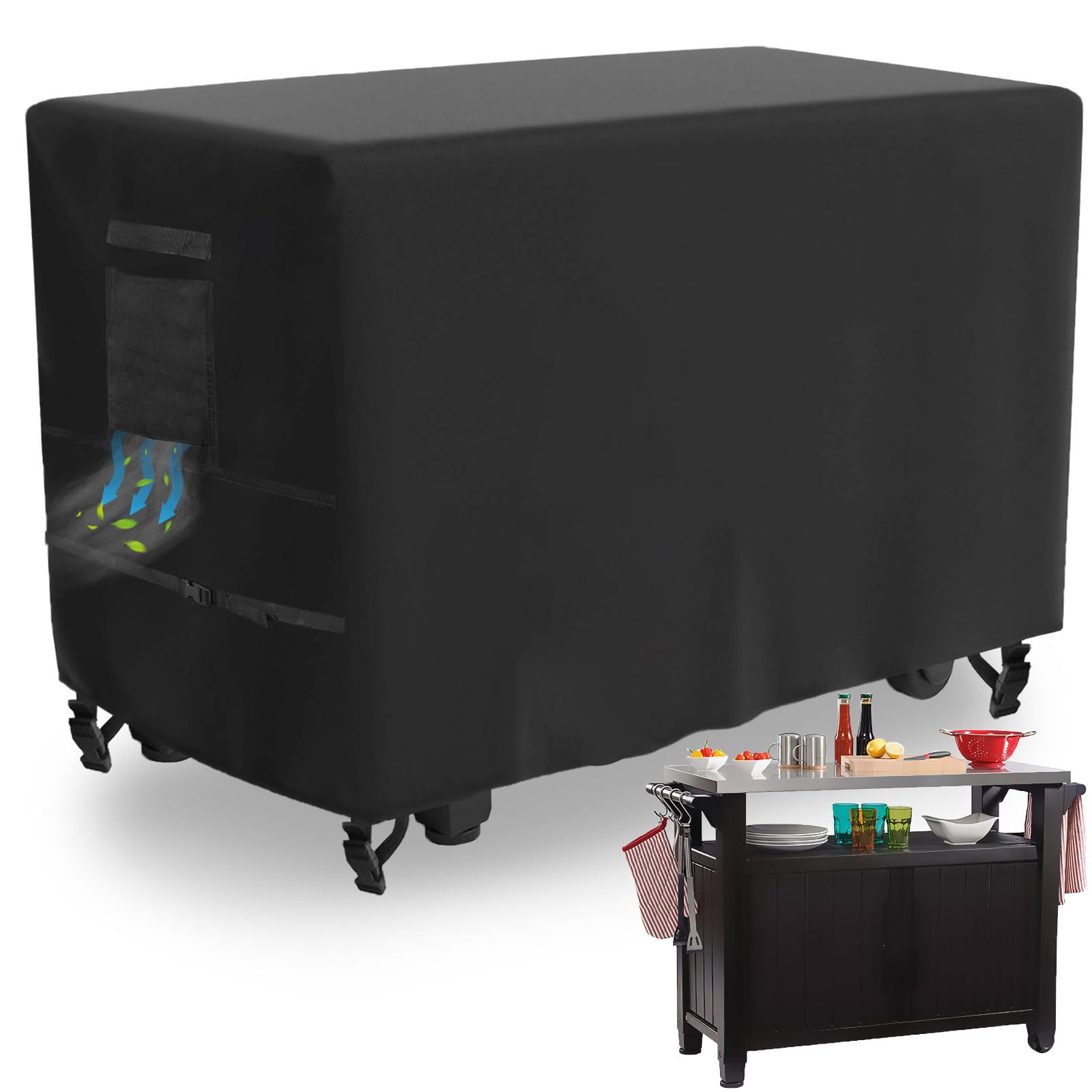 Photo 1 of WICKTICK Prep Table Cover for 52 Inch Keter Unity XL Portable Outdoor Tables, 600D Heavy Duty Fabric with Waterproof Lining, Anti-Crack and All Weather-Resistant